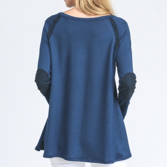 Navy Long Sleeve Raglan Pocket Top - Picture 7 of 8